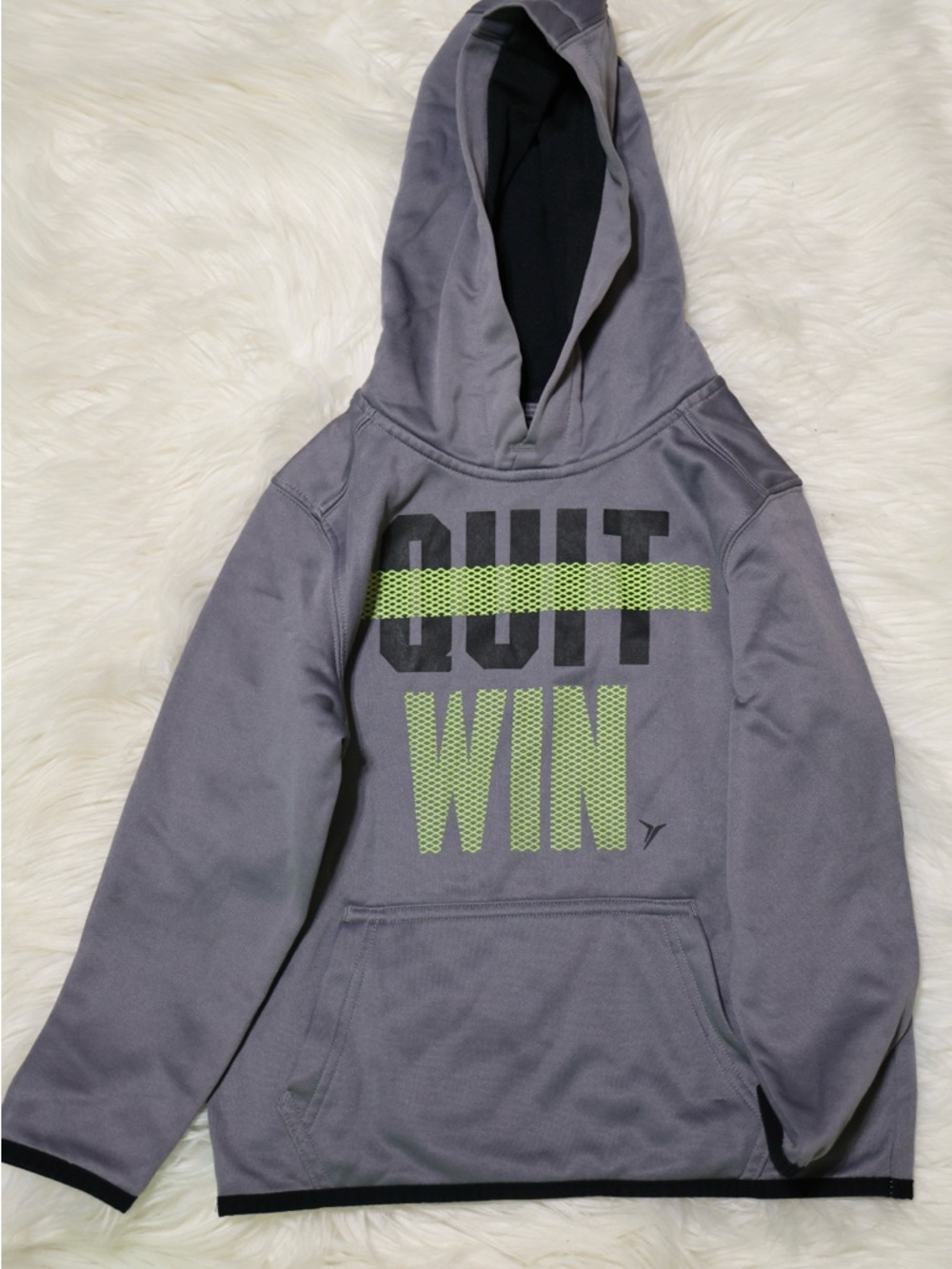 Old Navy Active Gray Hoodie with Neon Yellow Logo